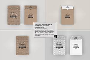 Tab Tent Top Box Packaging Mockup