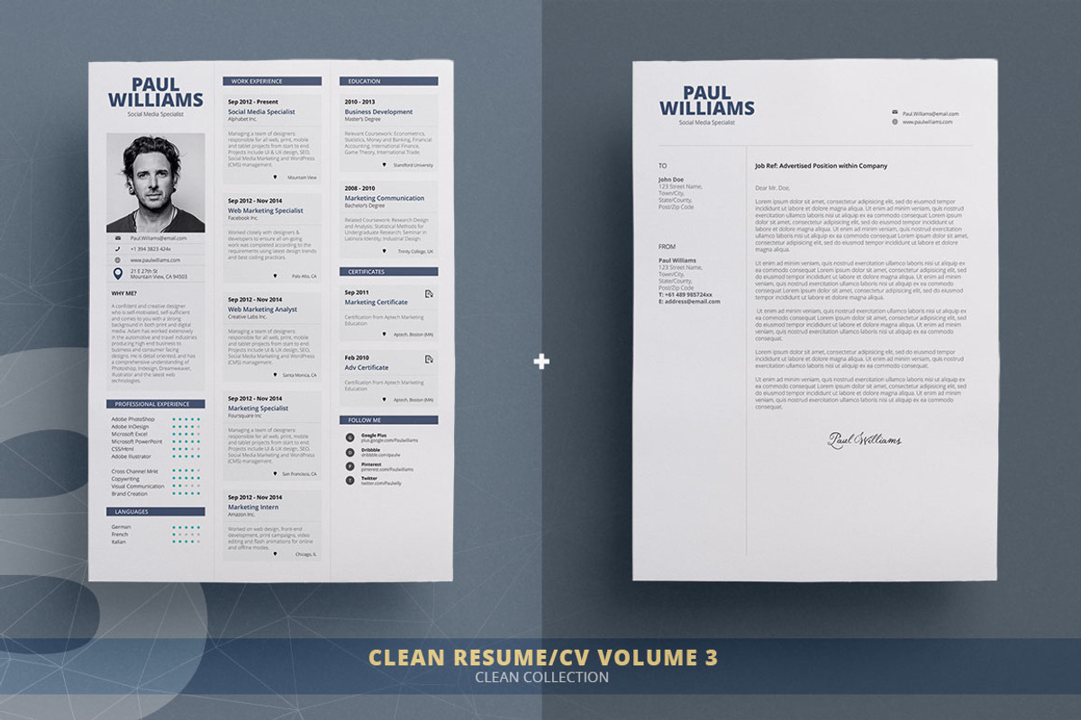 Resume/Cv Bundle - Clean Collection, a Resume Template by TheResumeCreator (Photo 4 of 10)