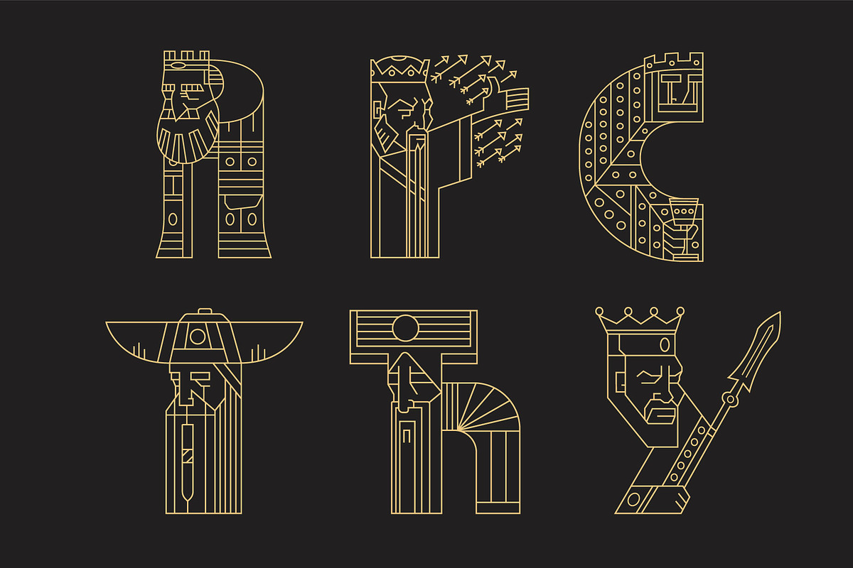 Rulers cyrillic letters + numbers preview 7