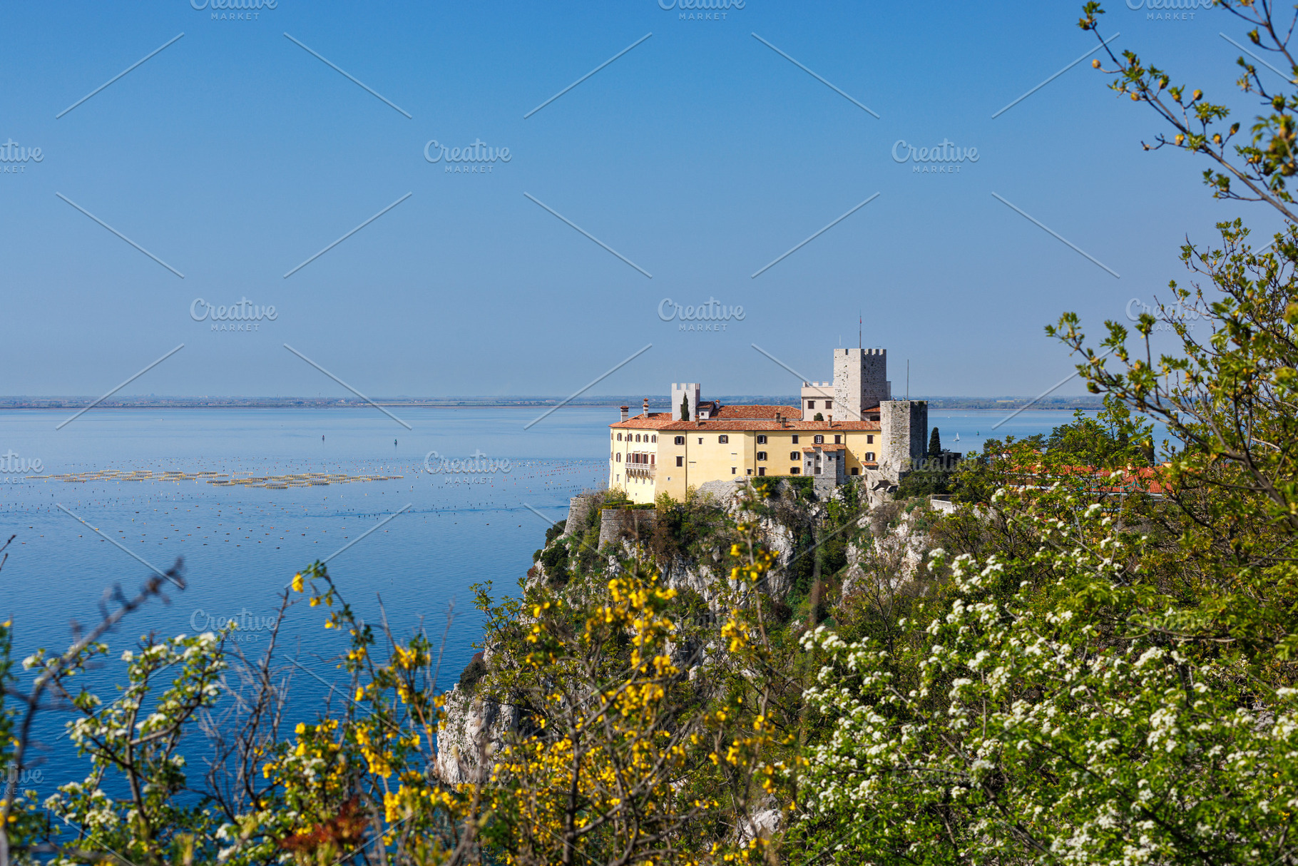 View of Duino Castle from the Rilke Trail in spring, a Nature Photo by Bepslabor