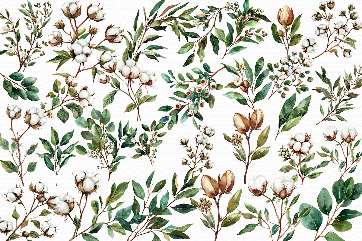 Watercolor Willow Leaves Clipart, an Illustration by Libby Wishes (Photo 2 of 3)