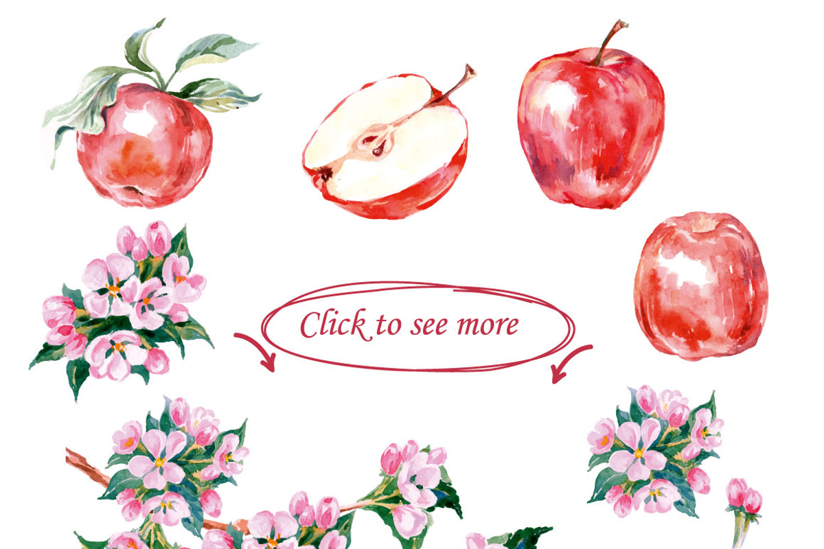 Watercolor apples., an Object Graphic by Gulnara Khadeeva (Photo 2 of 4)
