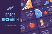 Space research banner set, a Technology Illustration by Ivan Dubovik (Thumbnail 1 of 2)
