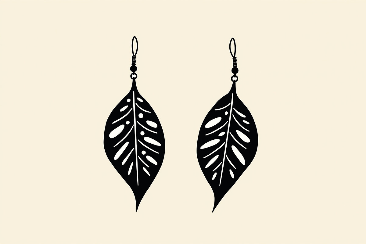 Leaf Earring Silhouette Bundle, an Object Graphic by Creativeshirt (Photo 5 of 16)