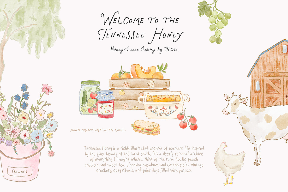 Tennessee Honey – Southern Clipart, a Decorative Illustration by Muse Artist (Photo 2 of 20)