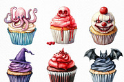 Halloween Scary Cupcake Clipart, an Illustration by Craft Nest (Thumbnail 4 of 6)