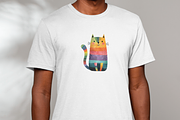 Rainbow Christmas Cat Clipart, an Illustration by Markicha Art (Thumbnail 4 of 6)