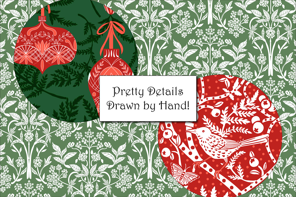 Art Nouveau Christmas Patterns, a Pattern Graphic by RachelStudio (Photo 8 of 10)