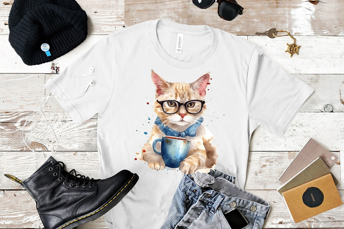 Cats with Coffee clipart x11, an Animal Illustration by Mermaids Cove (Photo 7 of 9)