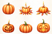 Pumpkin with Candle Clipart, an Illustration by CrexoraLab (Thumbnail 2 of 5)