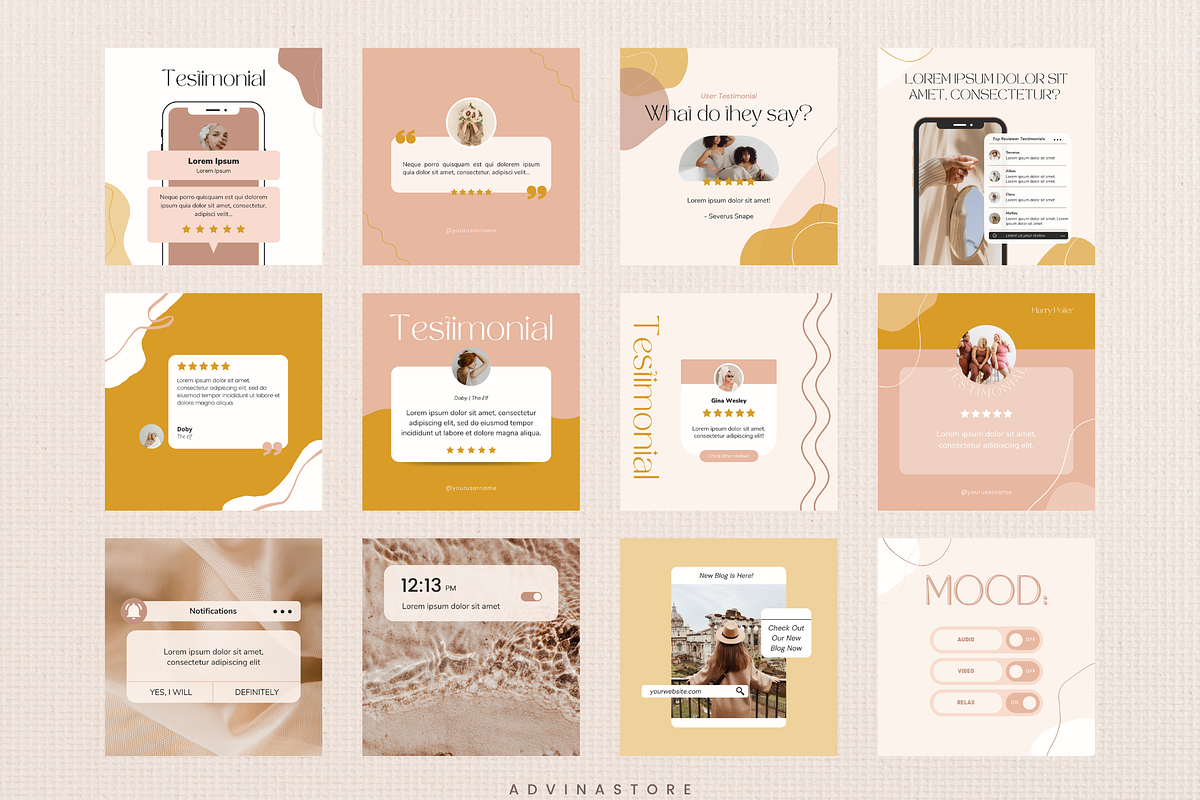 Sunshine Instagram Templates, a Social Media Template by Advina Store (Photo 2 of 4)