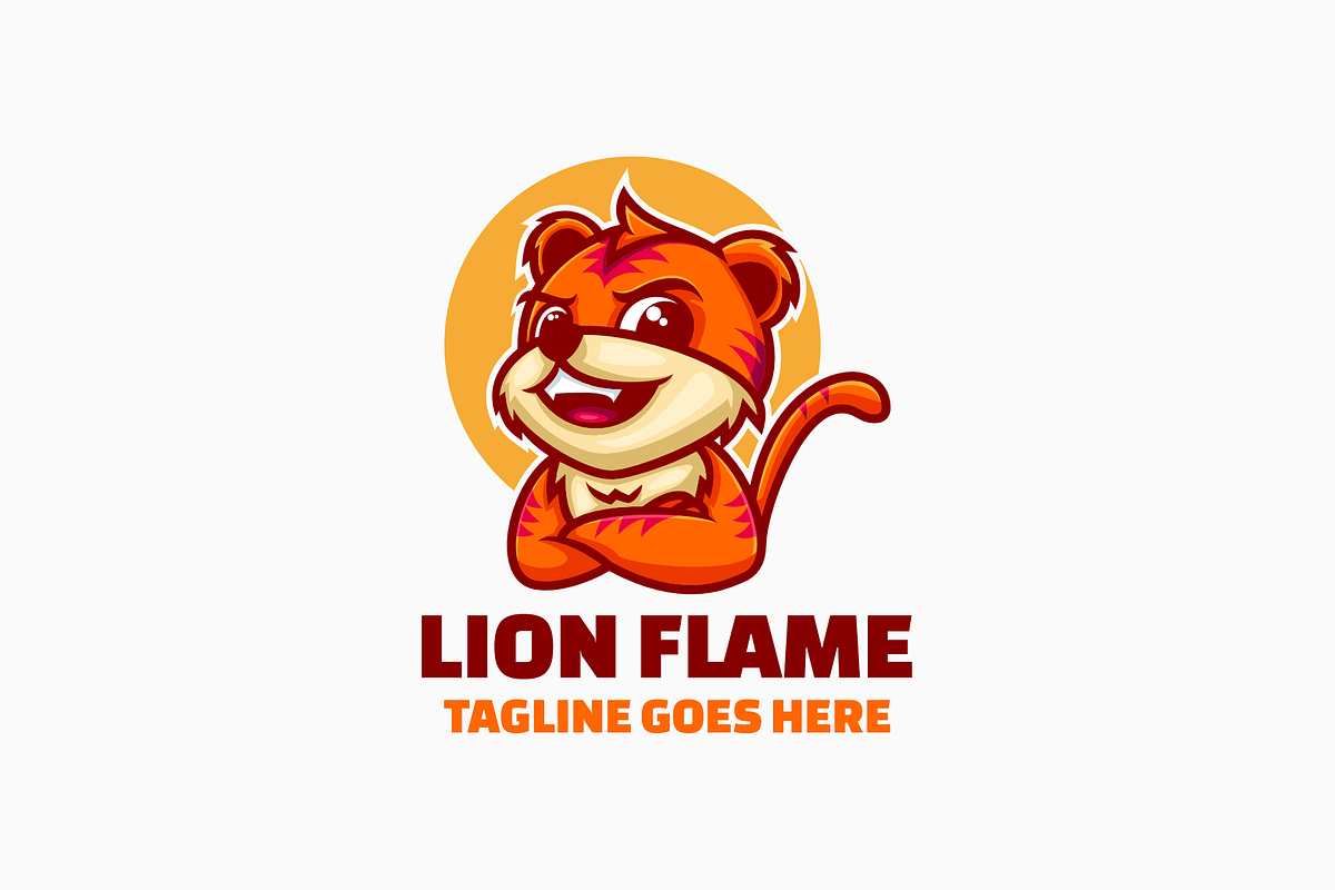 Lion Flame Simple Mascot Logo, a Branding & Logo Template by Artnivora.Std