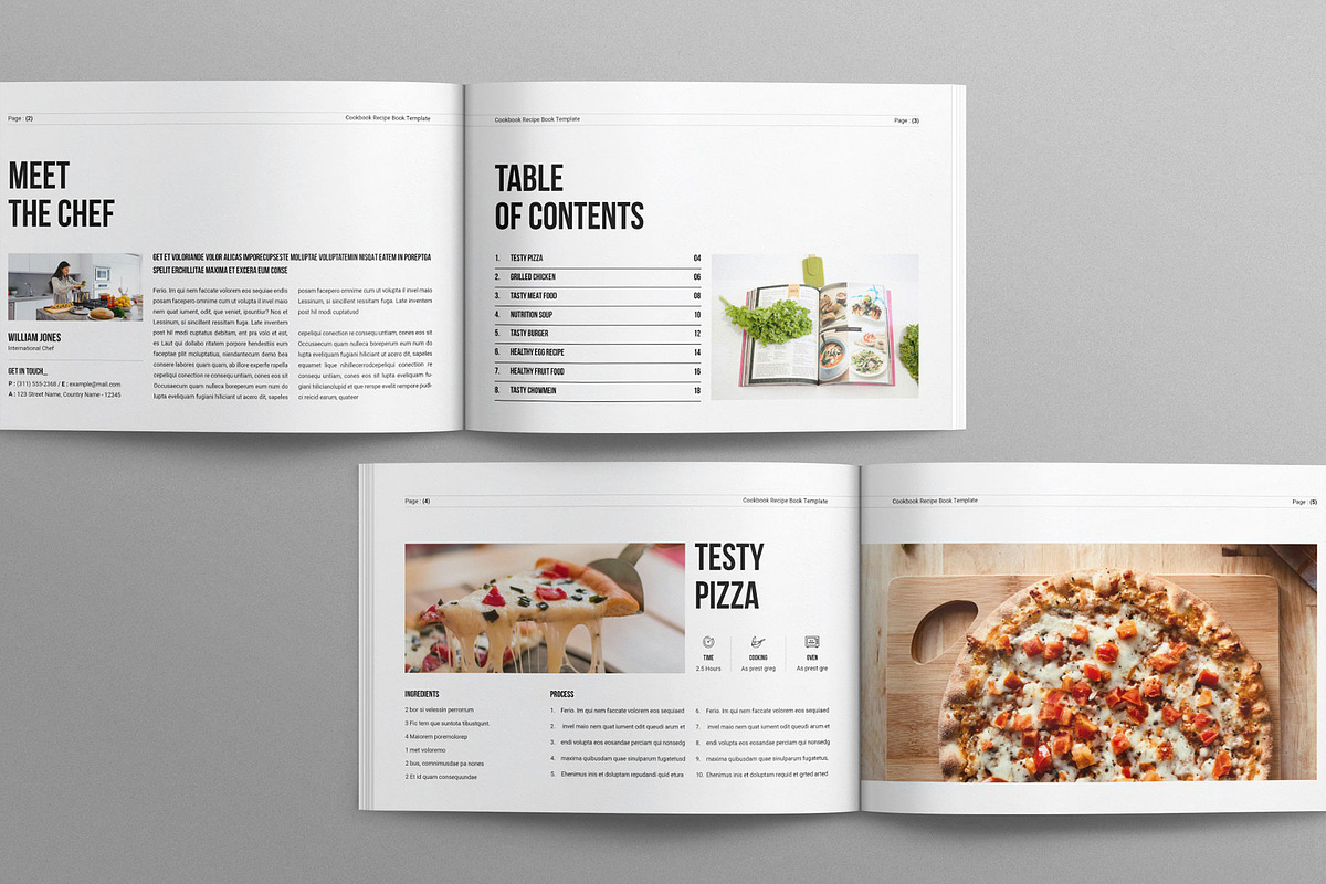 Cookbook Recipe Book Template Landsc, a Brochure Template by Work-Envance (Photo 3 of 9)