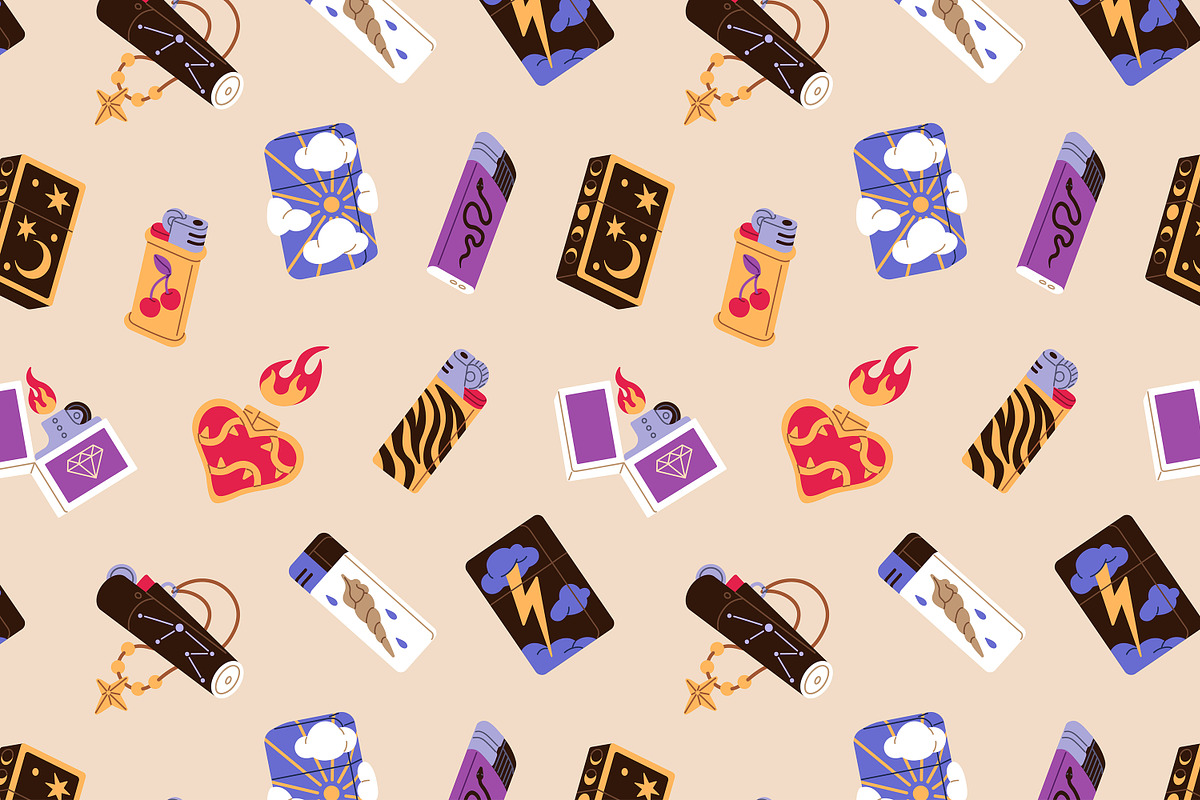 Different lighters set + patterns, an Object Illustration by PaperTrident (Photo 6 of 6)
