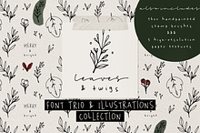 Leaves and Twigs font trio & extras