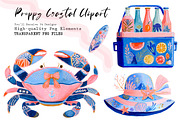 Preppy Coastal Clipart Set, a Work Illustration by CreationArt (Thumbnail 1 of 7)