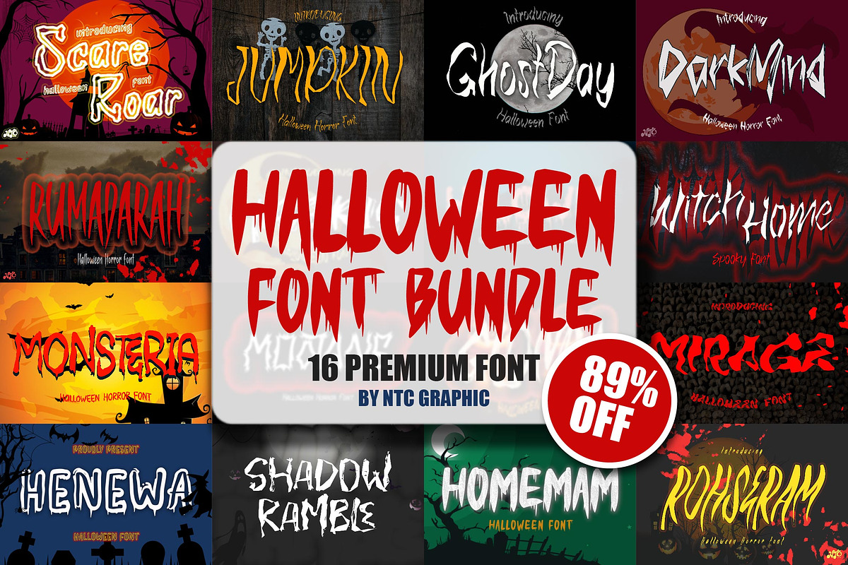 Halloween Font Bundle SALE!!, a Font by NTC Graphic (Photo 1 of 17)