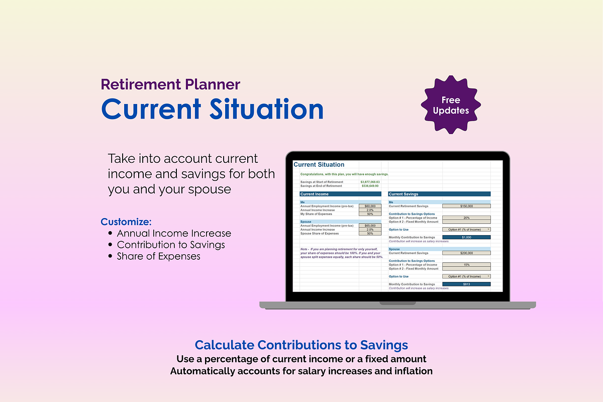 Retirement Planner - Google Sheets preview 3