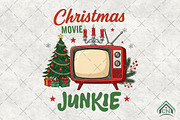 Christmas Movie Junkie Sublimation, an Illustration by Craft Nest (Thumbnail 1 of 6)