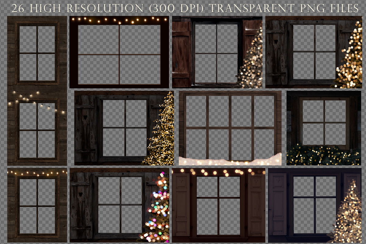 Christmas window and lights overlays, an Object Graphic by Paper Farms (Photo 5 of 7)
