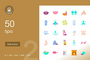 Spa Flat Multicolor Icons, an Icon by IconBunny