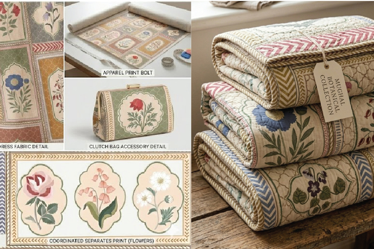 Ornated Mughal Botanical Frames, a Pattern Graphic by Print Diaries (Photo 4 of 5)