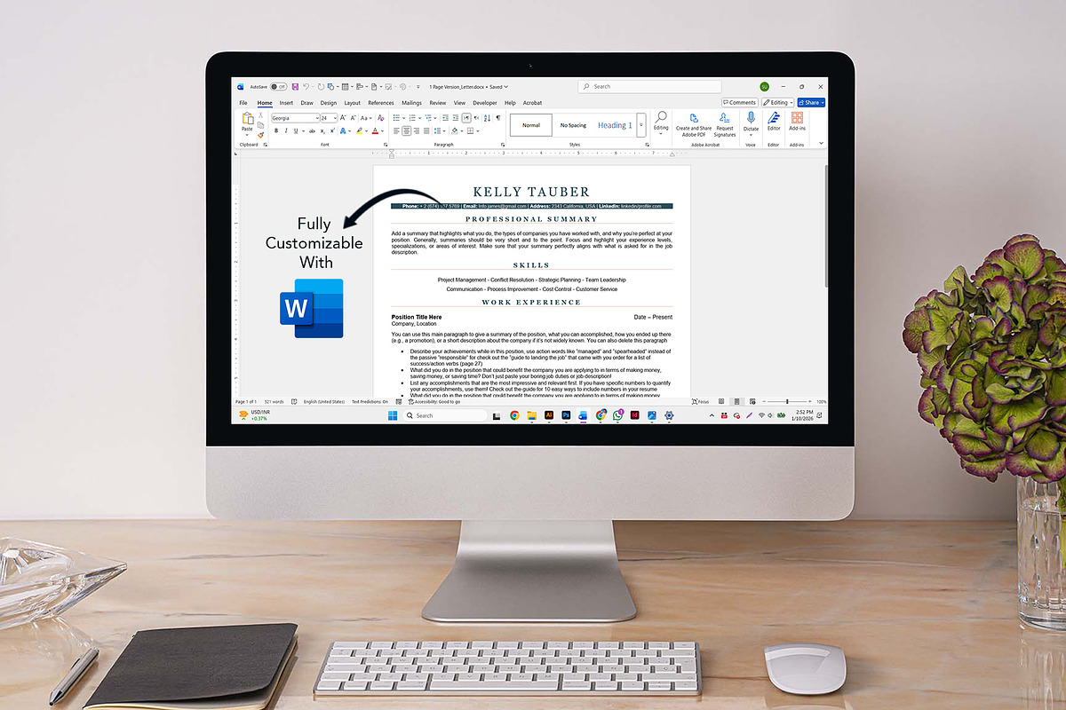 Modern ATS Resume Template in word, a Resume Template by Design_Xlab (Photo 3 of 10)