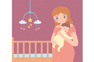 mom and baby, a Person Illustration by studiogstock