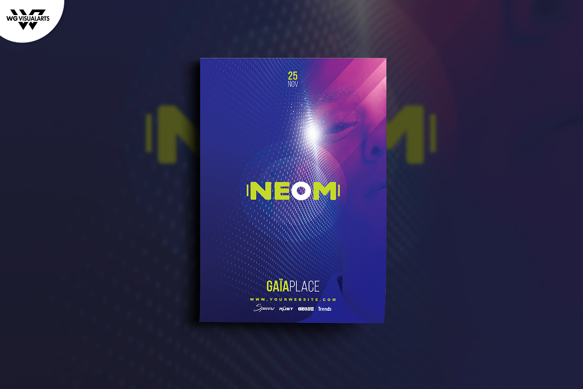 NEOM Futuristic Flyer Template, a Flyer Template by WG DESIGN