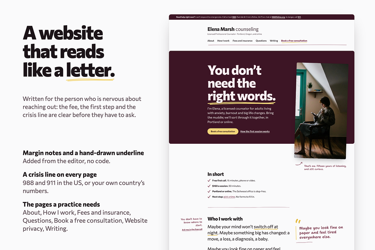 Therapist Counselor WordPress Theme, a WordPress Template by Lavanta (Photo 2 of 9)