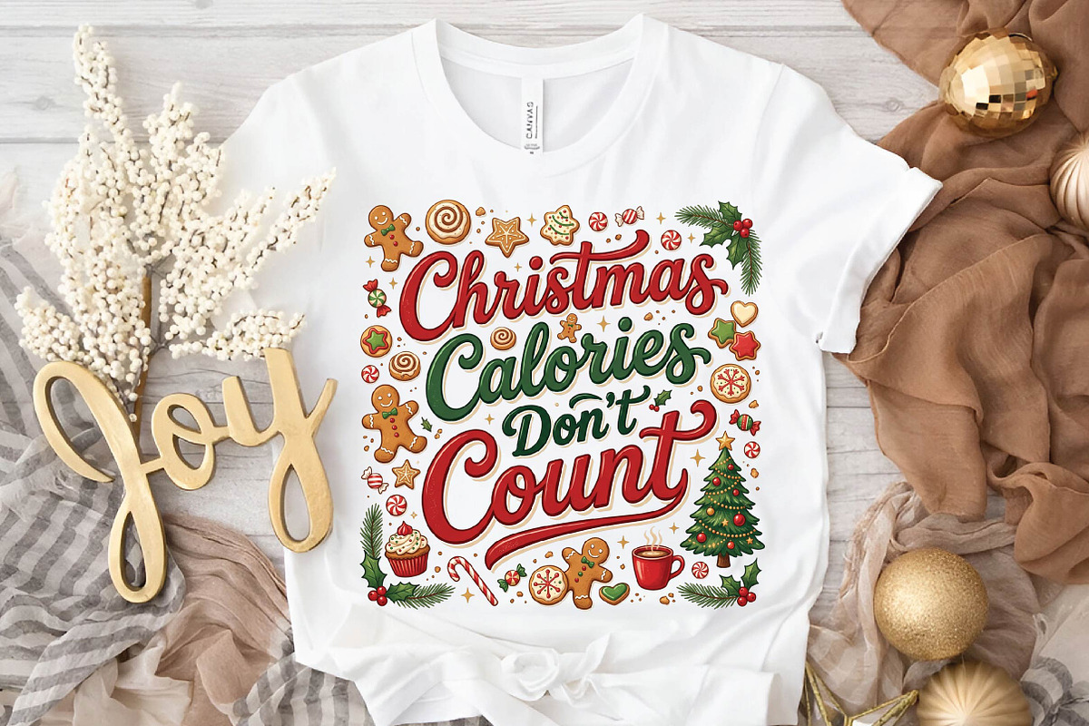 Christmas Calories Don’t Count PNG, a Seasonal Illustration by DreamPrint404 (Photo 3 of 6)