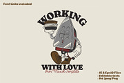 Retro walking iron mascot, a Branding & Logo Template by Judsart (Thumbnail 1 of 3)