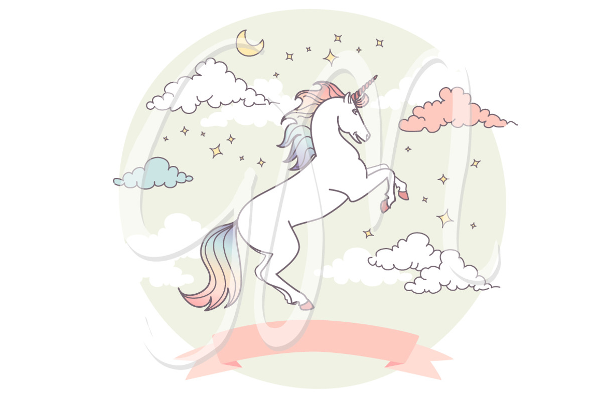 Unicorn Clip Art & backgrounds, an Animal Illustration by GraphicMarket (Photo 3 of 6)