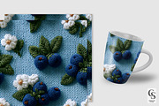 Crochet Floral Blue Berries Papers, a Pattern Graphic by Creative Store (Thumbnail 2 of 5)