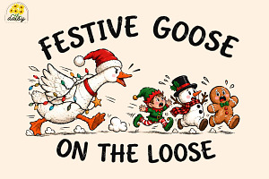 Funny Christmas Goose Shirt PNG