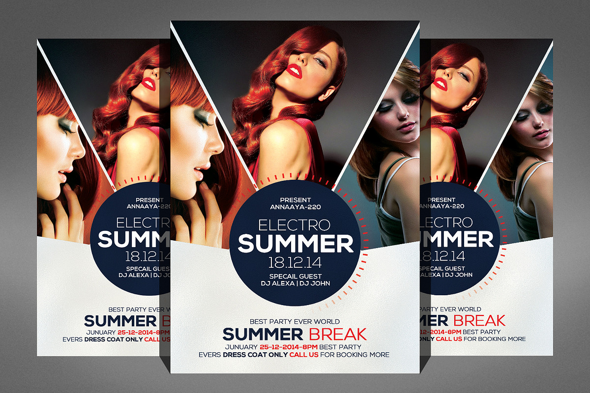 Summer Electro House Flyer, a Flyer Template by Graphic Templates
