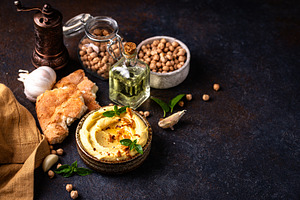 Hummus with chickpeas and paprika, a Food & Drink Photo by Yulia Furman
