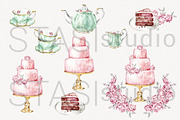 Tea Party Watercolor Clipart, a Food Illustration by STASIstudio (Thumbnail 2 of 4)