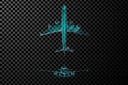 airliner low poly blue. EPS + PNG, a Technology Illustration by ANTON KHRUPIN ART (Thumbnail 2 of 2)