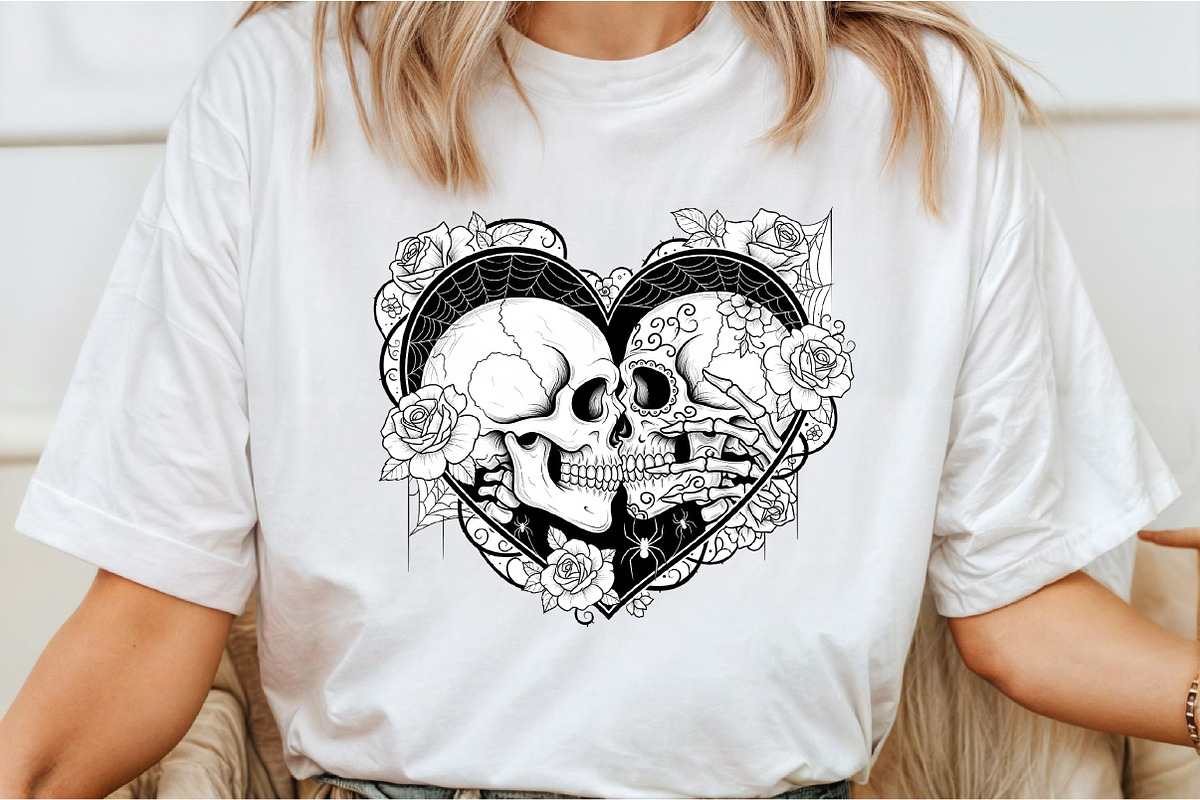 Love Skull Halloween PNG, an Illustration by DreamCafeArt (Photo 2 of 7)