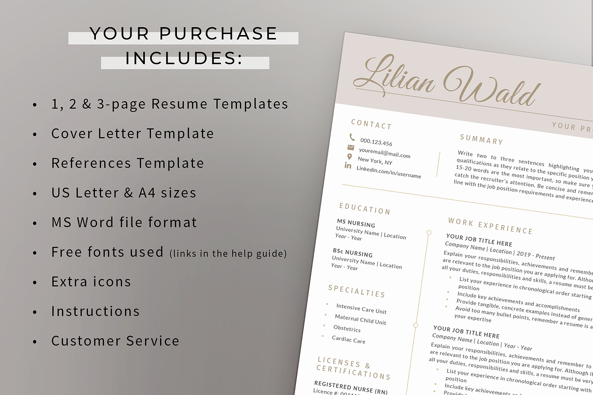 Nurse Resume & Cover Letter - Word, a Resume Template by Resume Bureau (Photo 6 of 6)