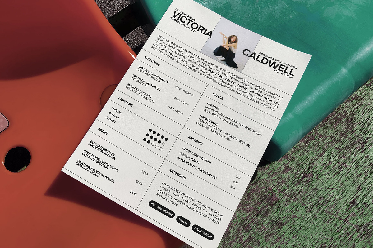 Stylish Canva Resume Template, a Resume Template by Moscovita Studio (Photo 4 of 10)