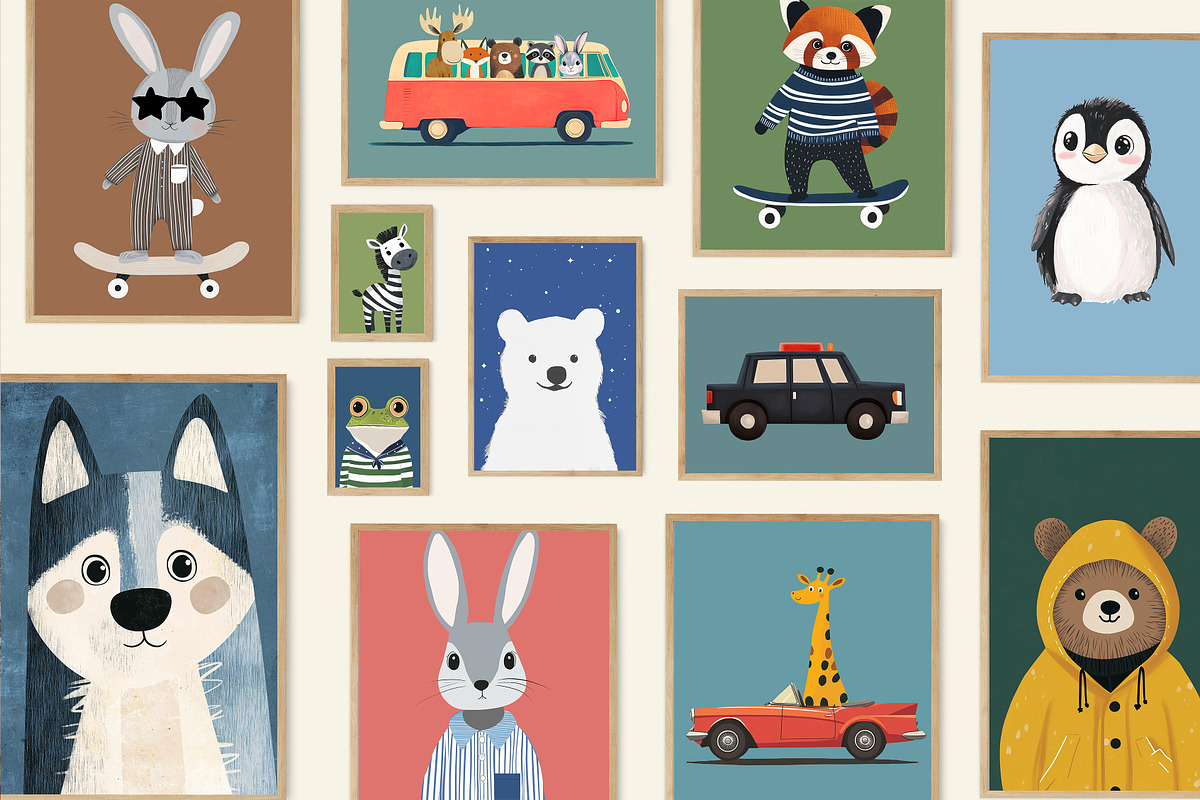 Boys Nursery Room Print Bundle, a Background Graphic by Artemsky (Photo 14 of 22)