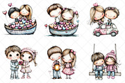 Sweet Pastel Valentine Couple Clipar, an Illustration by SinaCreation (Thumbnail 3 of 6)
