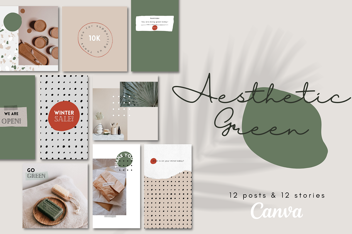 Aesthetic Green - CANVA templates