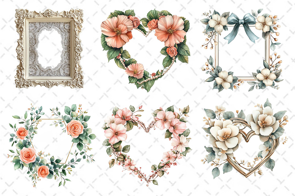 Wedding Photo Frames Clipart, an Illustration by Dream Creation (Photo 2 of 6)