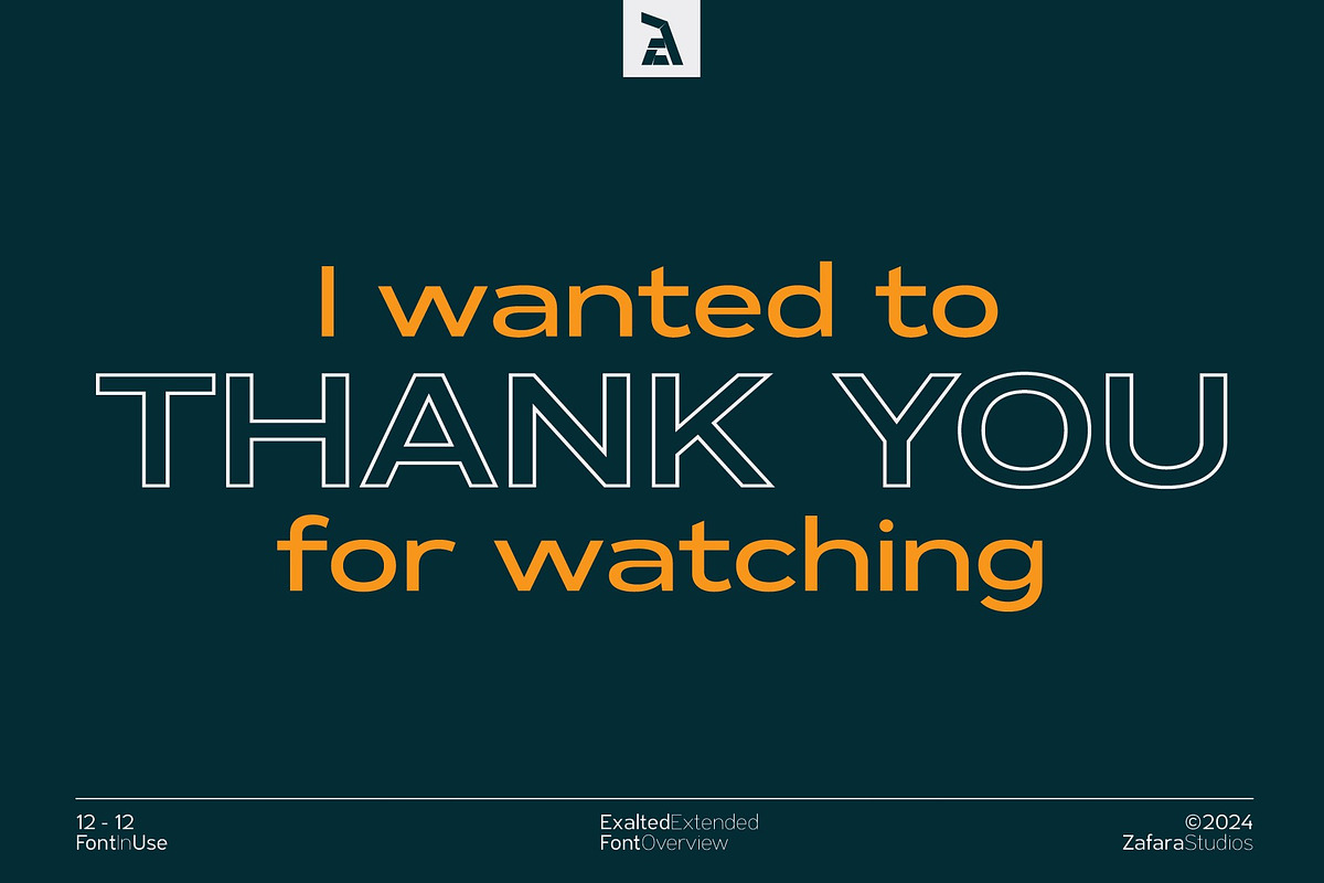 Exalted Extended, a Sans Serif Font by Zafara Studios (Photo 12 of 12)