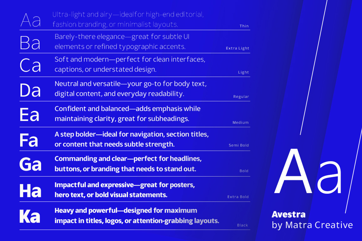 Avestra, a Sans Serif Font by Matra Creative (Photo 2 of 11)