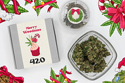 Christmas Cannabis collection, a Seasonal Illustration by SecondOfJuly (Thumbnail 5 of 5)