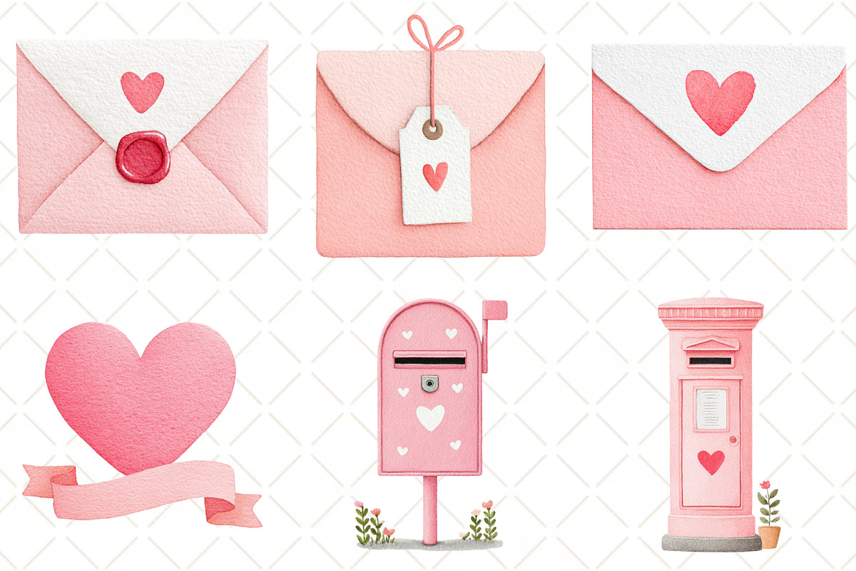 Valentines Mail Clipart Valentines, an Illustration by Black Bird Studio (Photo 4 of 6)